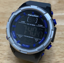 Marathon By Timex Men 50m Reverse LCD Digital Quartz Alarm Chrono Watch~New Batt - £21.38 GBP