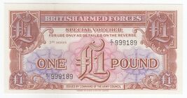 British Armed Forces, 1 Pound, 1956, 3rd Series, UNC - $13.97