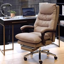 Design Leather Recliner Office Chair Ergonomic Nordic Executive Leisure Rotating - £1,124.07 GBP+