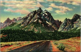 Grand Teton Mountain From Jackson-Moran Highway Unused UNP Linen Postcard T16 - £5.69 GBP