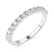 Anniversary Ring 0.40Ct White Moissanite 14k White Gold Wedding Band in Size 8 - £197.04 GBP