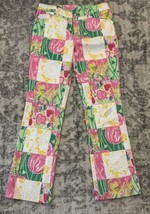 Lilly Pulitzer Pants Womens 4 Multi Derby Patchwork Pink Green Sequins Vintage - £31.06 GBP