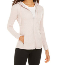 allbrand365 designer Womens Waffle Knit Zip Hoodie Size X-Small Color Pink - £28.23 GBP