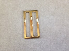 Vintage Rectangular Solid Bright Brass Metal Buckle Fastener 2.75 x 5.25cm - £11.00 GBP