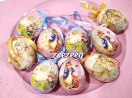 Easter Bunny Peter Rabbit Floral  Eggs Ornaments Home Decor Set of 9 - $24.74