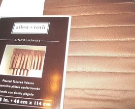 Allen Roth Lincolnshire Valance Pleated Tailored Window TAN 18 x 45 FREE SHIP - £14.99 GBP