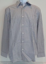 Perry Ellis Size Medium 41HW4011PS Black Striped New Mens Button Down Shirt - £53.80 GBP