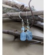Earrings - Blue Calcite and crystal - $12.00