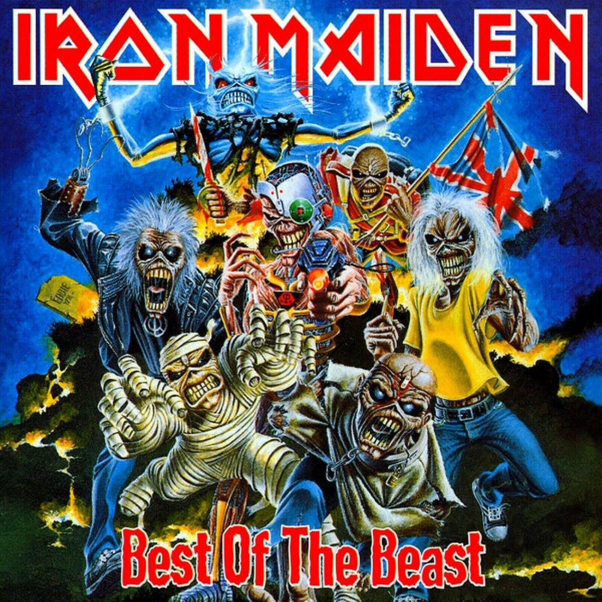 IRON MAIDEN Best of the Beast BANNER 2x2 Ft Fabric Poster Tapestry Flag art - $22.00