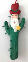 Saguaro Cactus Santa Sheriff Christmas Ornament Prickly Hand Painted Resin 5.25&quot; - £7.65 GBP
