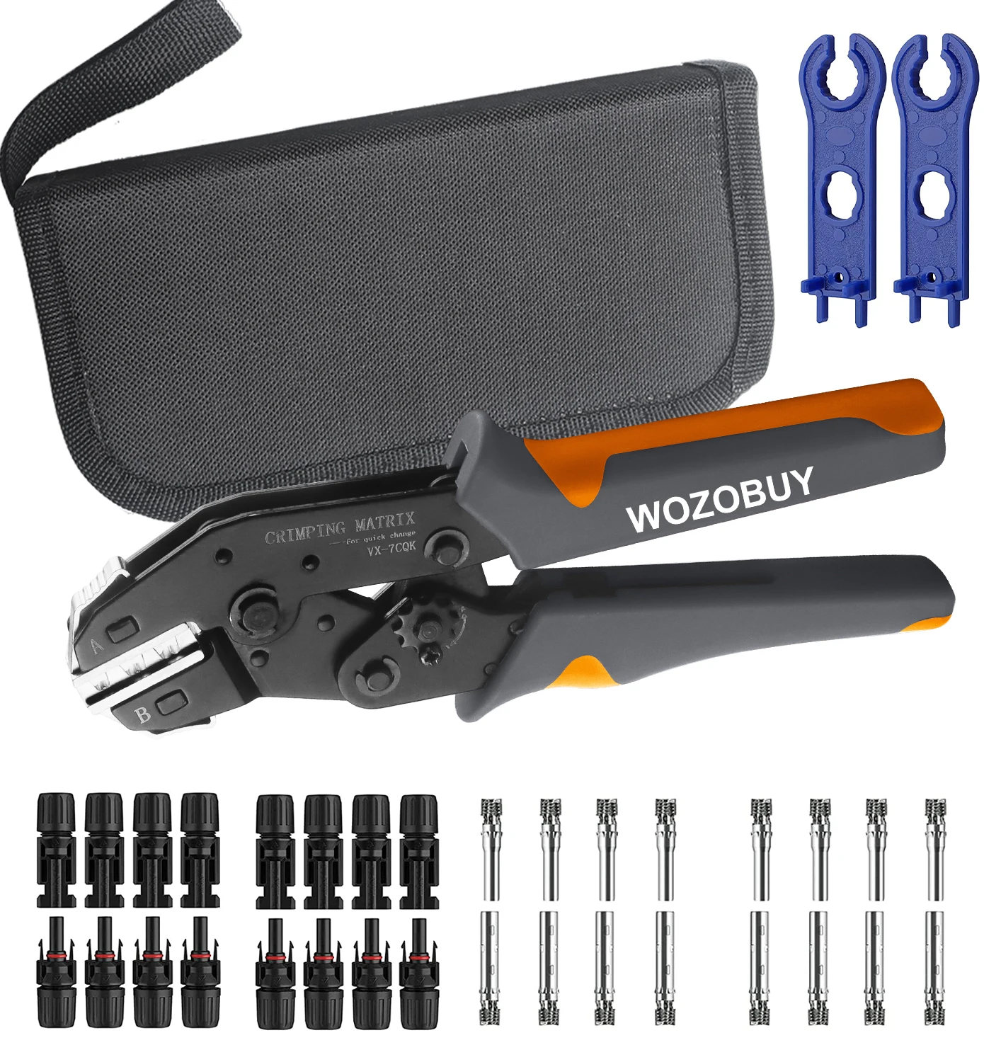 Solar Crimping Tool Set for 2.5 4.0 6.0 mm² Solar Panel PV Cable, Ratcheting - £22.76 GBP+