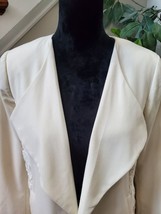Kensie Women&#39;s White Polyester Long Sleeve Open Front Jacket Blazer Size Medium - £32.07 GBP