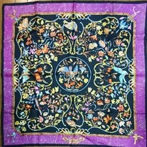 Hermes Scarf Pierres d&#39;Orient et d&#39;Occident 90 cm purple Carre shawl 35&quot; 0983 - £417.13 GBP