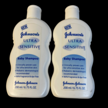 VINTAGE Johnson&#39;s Ultra Sensitive Baby Shampoo 6.75 OZ Lot of 2 Bottles New - $26.99