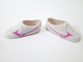 Vtg Barbie Pink &amp; White Gym Shoes (Tennis) Sneakers Squishy 1980s - £9.55 GBP