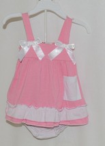 I Love Baby Pink White Sun Dress Ruffle Bloomers Size 80cm 1 to 2 Year Old image 1
