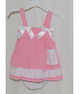 I Love Baby Pink White Sun Dress Ruffle Bloomers Size 80cm 1 to 2 Year Old - £10.26 GBP