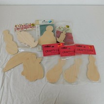 Lot of 10 Unfinished Wood Pieces Christmas Santa Angel Snowman Banner Ca... - $9.75