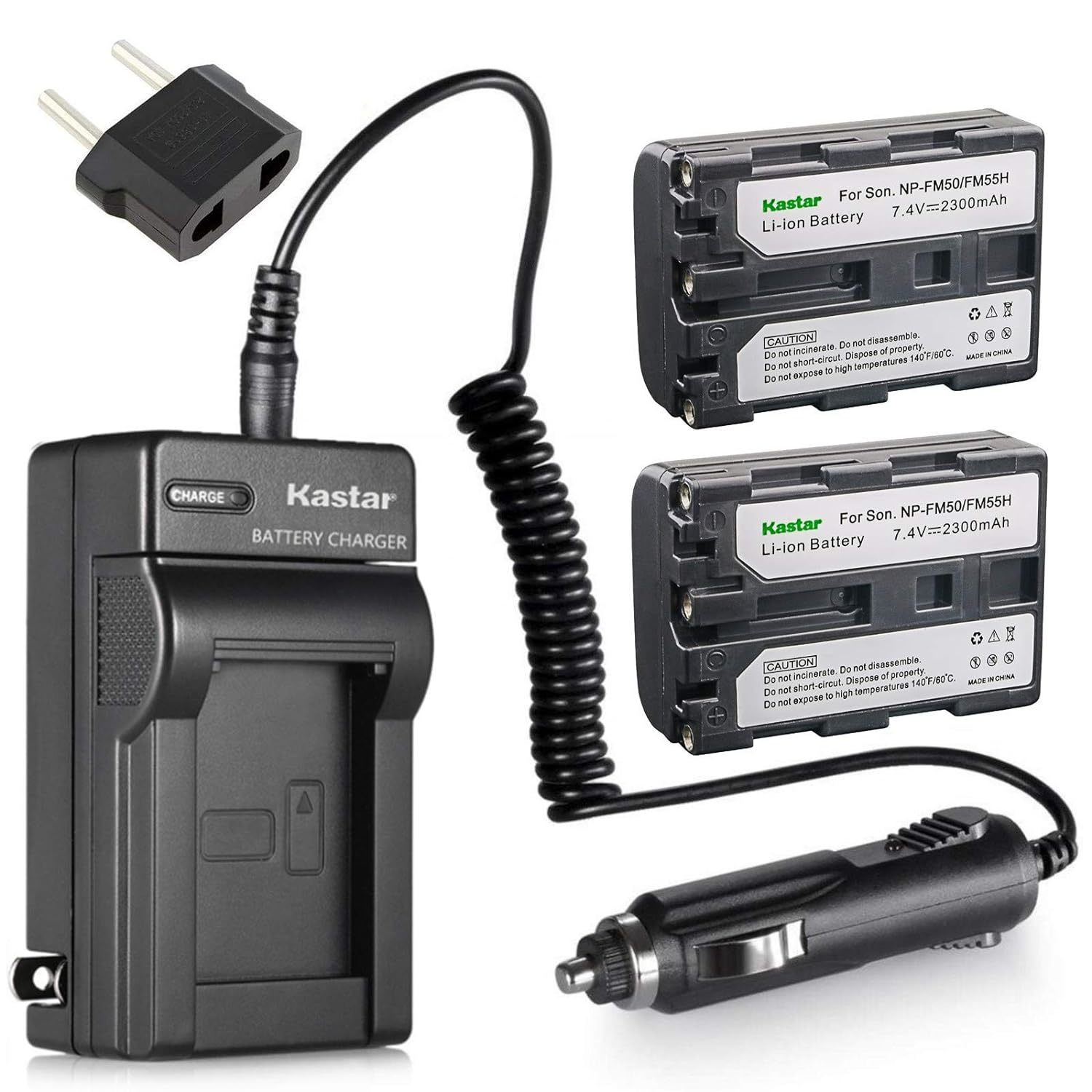 Kastar NPFM50 Battery (2-Pack) + Charger for Sony NP-FM30 NP-FM50 NP-FM51 NP-QM5 - $40.99