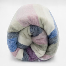 Soft &amp; Warm Striped Alpaca Wool Blanket Queen Bed Sofa Throw Pastel Rainbow - £63.46 GBP