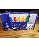 Christmas Lights Celebrations Muilt Color LED 50 bulbs 12&#39; 9190158 New - $8.10