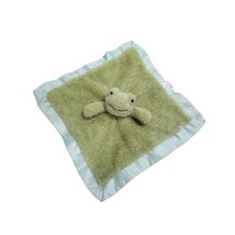 Apricot Lamb Green Frog Plush Lovey Baby Security Blanket Satin Infant Toy 13x13 - £12.11 GBP