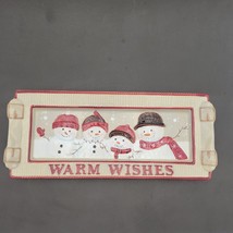 St Nicholas Square Warm Wishes Cookie Snack Tray Snowmen Winter Vtg - $28.04