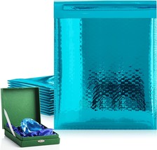 Teal Metallic Bubble Mailers, 5 x 9 Inches. 300 Pack Metallic Padded Bubble... - £127.64 GBP