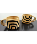 2 Void &amp; Form Ceramics Black Curves Mugs Set Handmade Pottery Glazed Cof... - $59.37