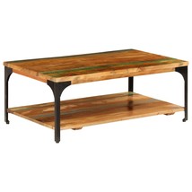 Coffee Table with Shelf 100x60x35 cm Solid Reclaimed Wood - £118.17 GBP