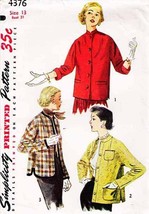 Vintage 1953 Jr. Misses&#39; JACKET Simplicity Pattern 4376-s Size 13 - UNCUT - £11.94 GBP