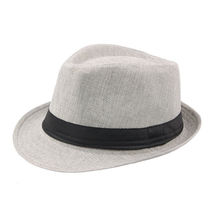 HOT Gray Straw Jazz Fedora Hat Trilby Cuban Sun Cap - Panama Short Brim ... - £15.07 GBP