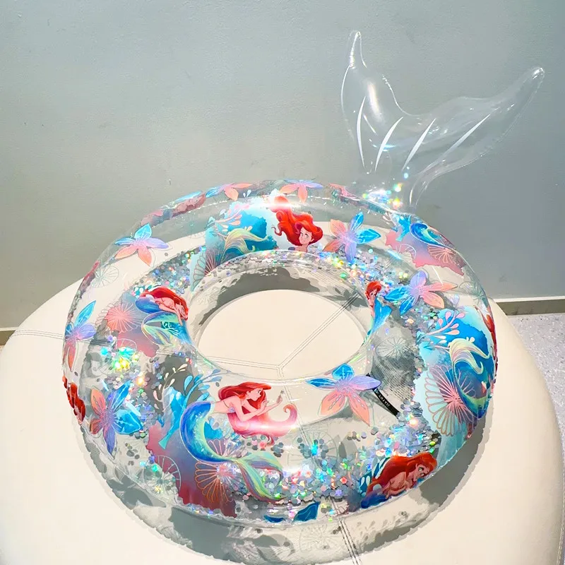 Kids Mermaid Swim Ring Baby Pool Floaties Sequins Inflatable Toys Children Girl - £20.55 GBP