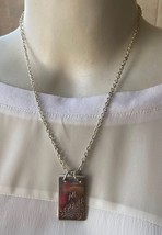⭕⭕VTG, necklace, collier, necklace, collana, new, new, silver metal &quot;Mi ... - $16.19 CAD