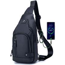 FR Fashion Co. 11&quot; Men&#39;s Genuine Leather Anti-Theft Crossbody Sling Bag - £54.39 GBP+