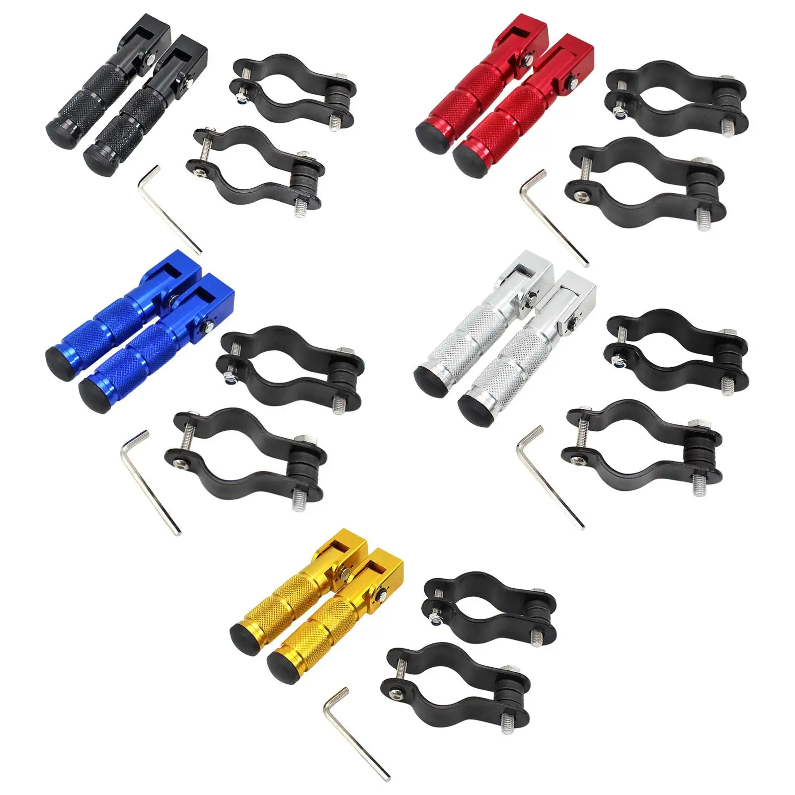 Universal Foot Pegs 90 Degree Foldable Non-Slip Racing Rear Footrest Ped... - $47.67+