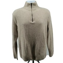 J Crew Wool Sweater Size M Oatmeal Brown Beige Long Sleeve Mens 1/4 Zip - $25.43