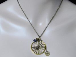 Penny Farthing Bicycle Necklace Old Bike Necklace Bicycle Jewelry Women Jewelry  - £12.78 GBP