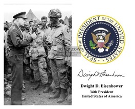 President Dwight D. Eisenhower 101st Airborne Presidential Seal 8X10 Photo - £6.66 GBP