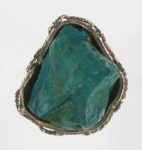 Vintage Elias Pérou un-Cut Naturel Turquoise Argent Sterling Bague (Tail... - $164.18