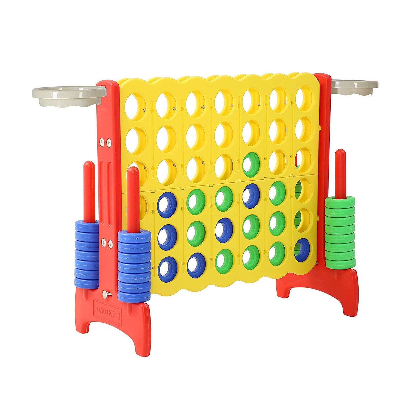 Giant 33 Inch 4-In-A-Row Game And Basketball Game For Kids, Yellow And Red