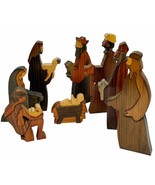 Beautiful Hand Crafted Wooden Nativity Set By PUCKANE Crafts, Ireland Si... - £77.80 GBP