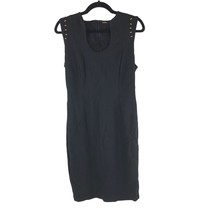 Tahari Sheath Dress Cap Sleeve Scoop Neck Beaded Detail Stretch Black 8 - £15.09 GBP