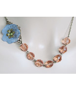 Bridal Jewelry Bridesmaid Necklace Pink Necklace Blue Necklace Shabby Ch... - £26.75 GBP
