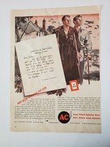 1944 AC Spark Plugs Vintage WWII Print Ad Wounded Soldiers Aircraft In T... - £12.19 GBP