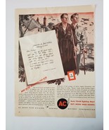 1944 AC Spark Plugs Vintage WWII Print Ad Wounded Soldiers Aircraft In T... - £12.28 GBP