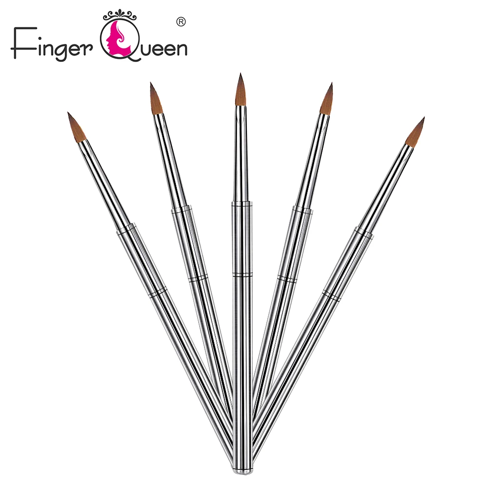 Fingerqueen Small Kolinsky Manicure Brush Metal Rod Painting Brush UV Ge... - $20.64