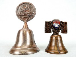 2 Bronze Tone Collector Bells, Bicentennial Bell &amp; Spruce Goose Cali, #B... - £15.60 GBP