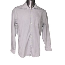 Mens Michael Kors Button Up Dress Shirt Tailored Fit Size L Blue c White... - $22.99