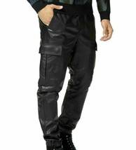 Outwear Biker Stylish Slim Fashionable Black Casual Men Leather Pant Lambskin - £83.33 GBP